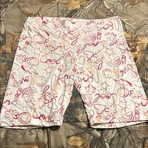 Women's Pink Patterned Bike Shorts